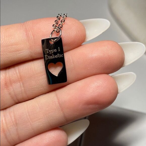 Dainty T1D, Medical Alert Necklace & Charm - Picture 6 of 12